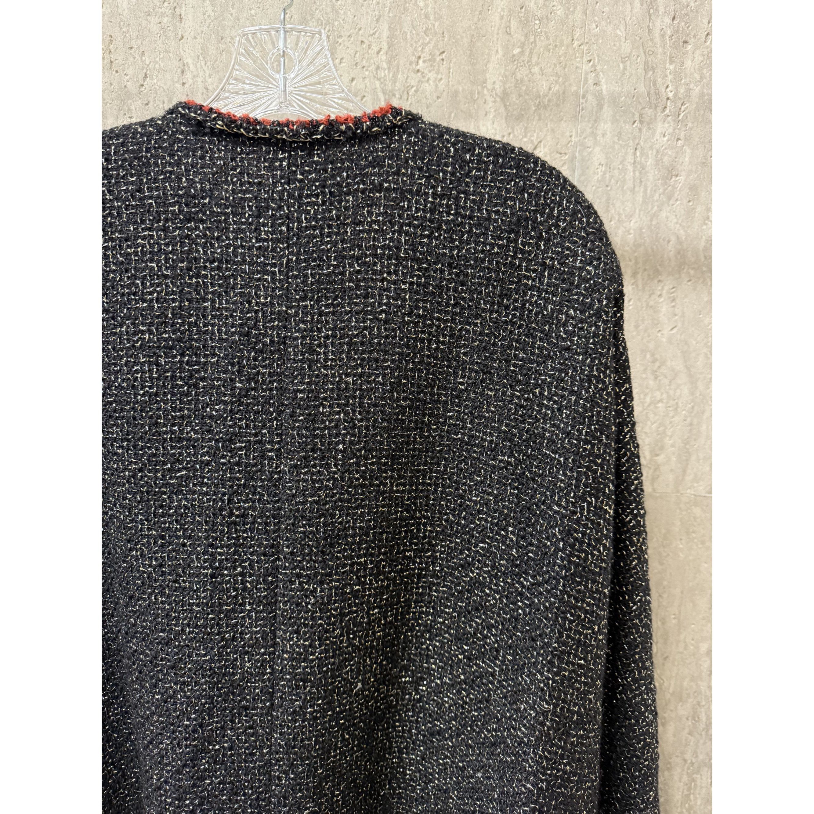 Chanel Chanel Womens Tweed Cape Jacket Black/Red Trim Wool Blend Si Size XS / US 0-2 / IT 36-38 - 11 Thumbnail