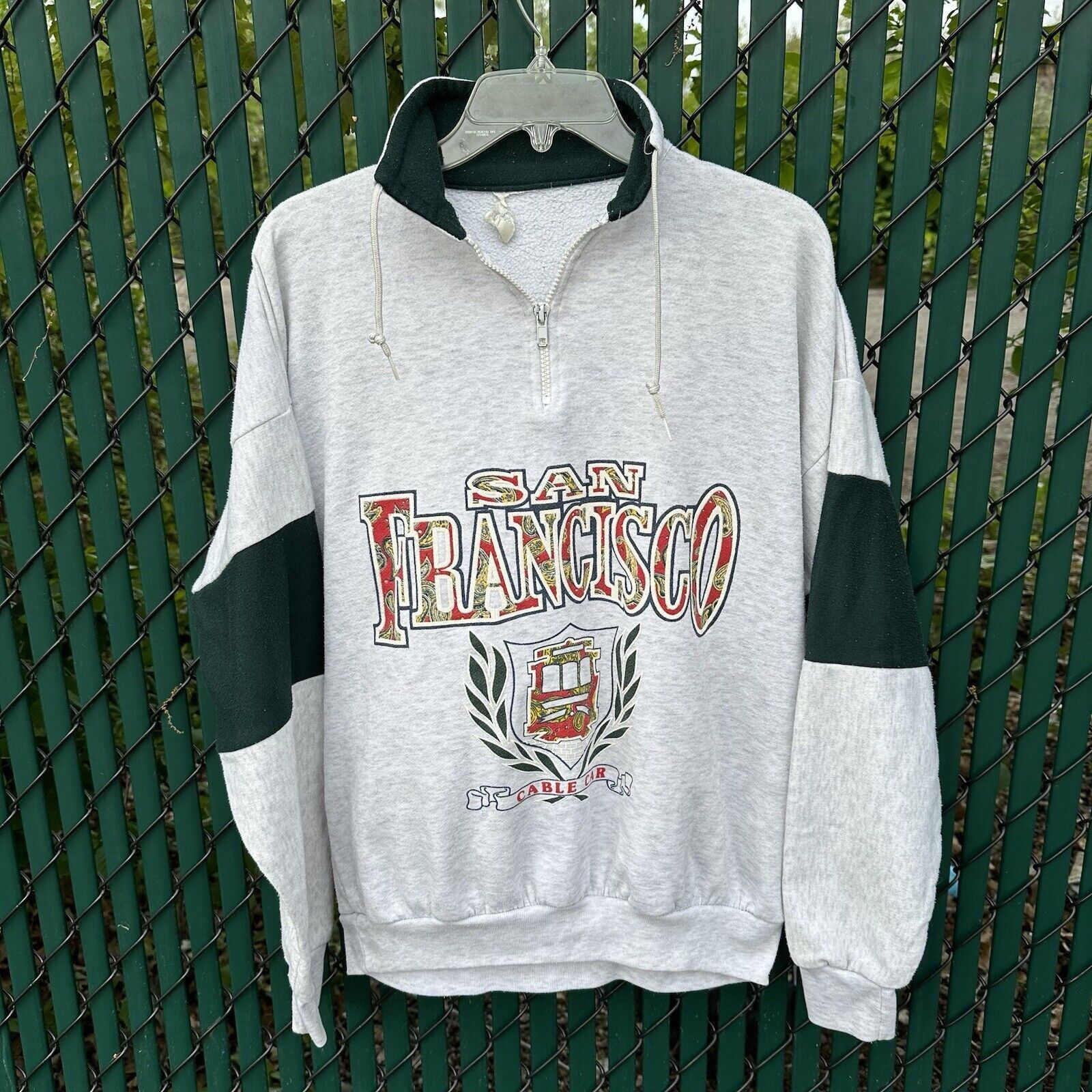 Vintage 80s Vintage San Francisco Trolley California 1/4 Zip Collar Size US L / EU 52-54 / 3 - 2 Thumbnail