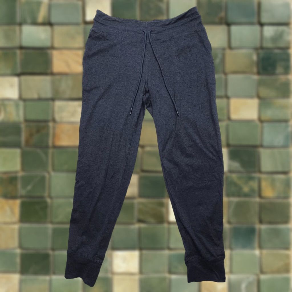 Vintage Lolë Lole Lounger Jogger Pants Womens M Charcoal Blue Stretch Athleisure Gym Yoga Size 29" - 1 Thumbnail