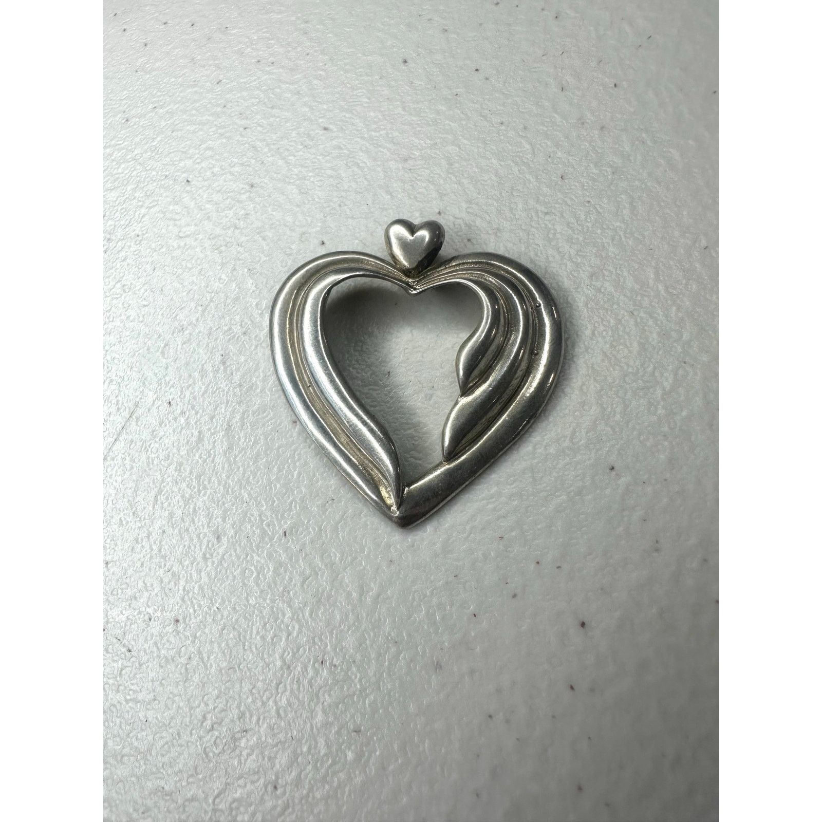 & Other Stories Vintage .925 Sterling Silver Open Heart Swirl Pendant 8.3g Size ONE SIZE - 1 Thumbnail
