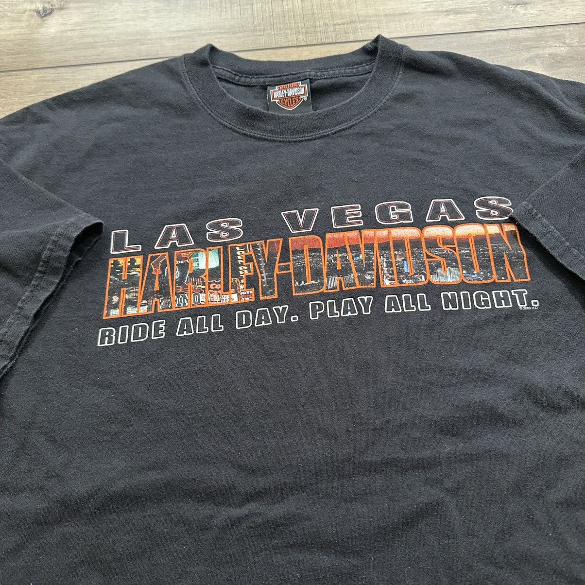 Harley Davidson Vintage 2003 Harley Davidson Las Vegas Biker Graphic Tee Size US XL / EU 56 / 4 - 6 Thumbnail