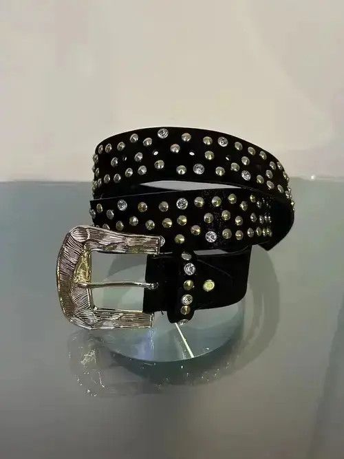 Other Rhinestone Gold Buckle Belt Size ONE SIZE - 1 Thumbnail