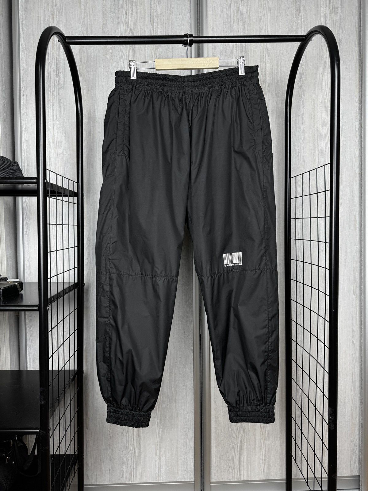 VTMNTS VTMNTS Black Barcode Print Joggers Nylon Size US 34 / EU 50 - 1 Thumbnail