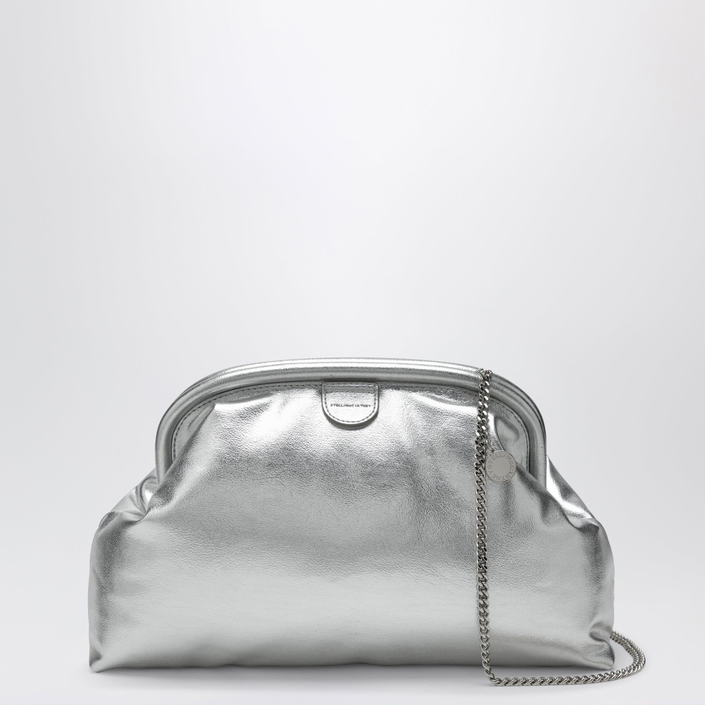 Stella McCartney Stella Mccartney Silver Metallic Padded Falabella Clutch Size ONE SIZE - 1 Thumbnail