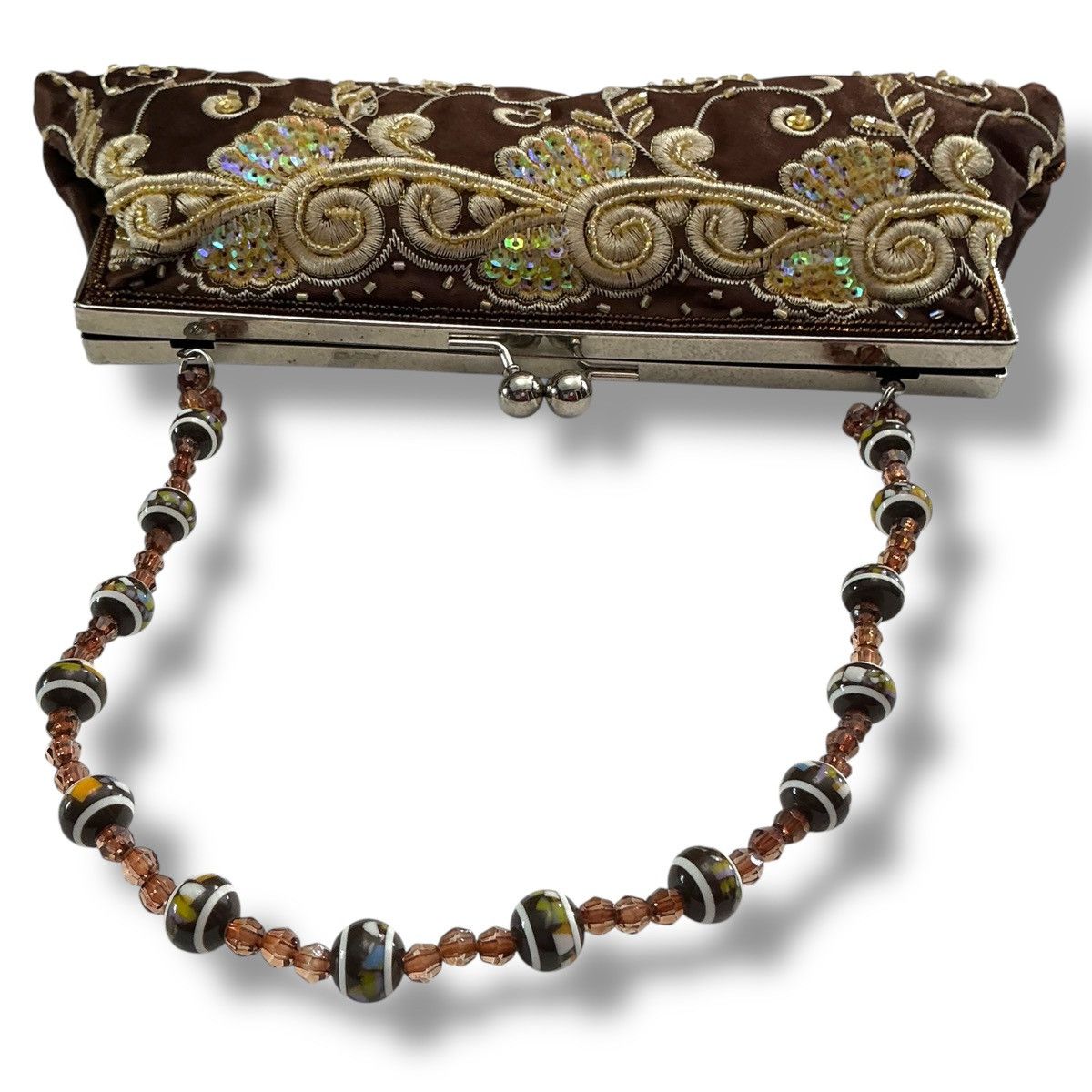 Other Vintage Chateau Brown and Gold Embroidered Clutch Size ONE SIZE - 4 Thumbnail