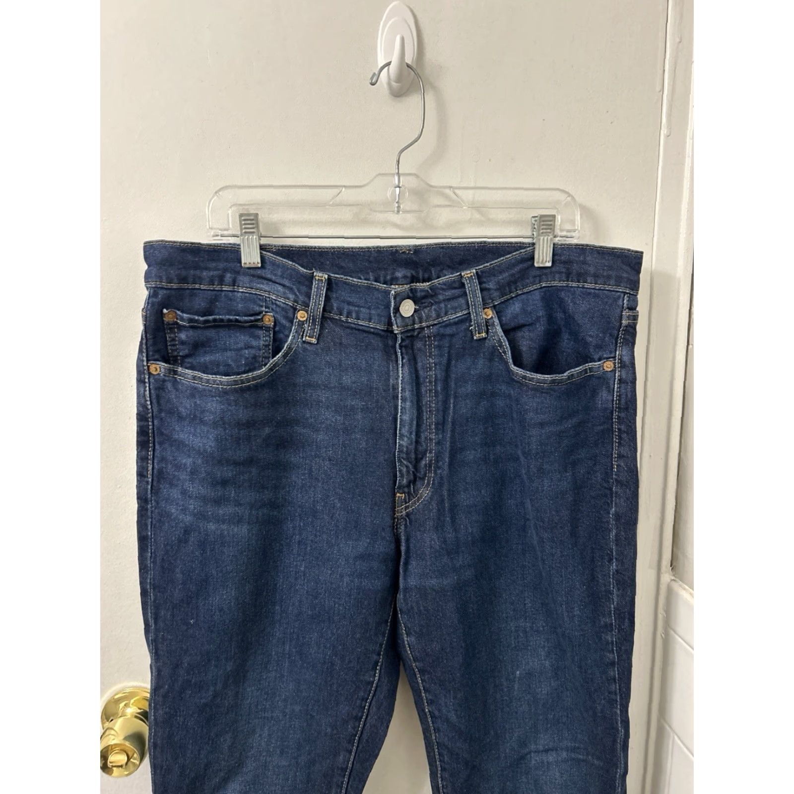 Levi's Levi's Premium 514 Jeans Mens 36x30 Dark Wash Indigo Denim Straight Fit Blue Size US 36 / EU 52 - 7 Thumbnail