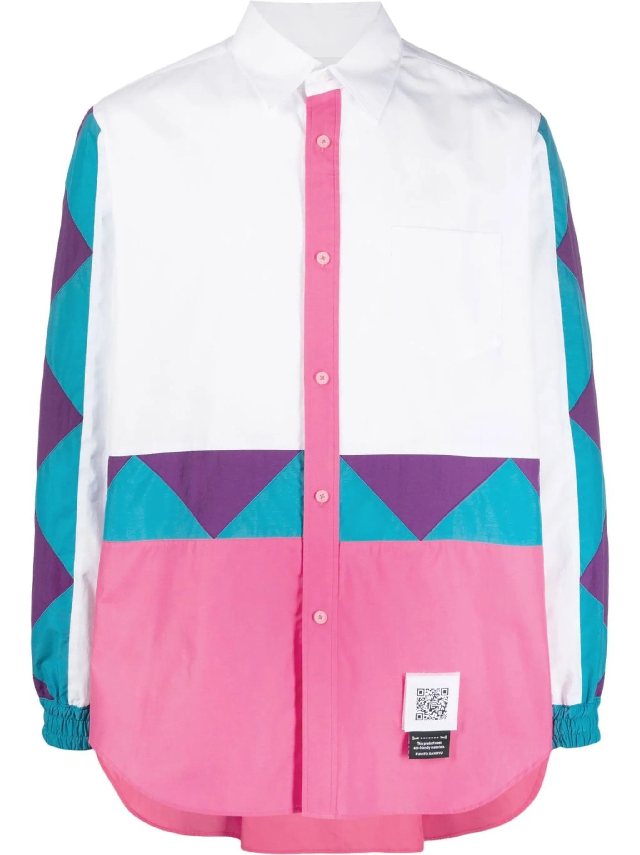 Fumito Ganryu o1tko10825 Color-Blocking Oversized Shirt in Multicolor Size US S / EU 44-46 / 1 - 1 Thumbnail