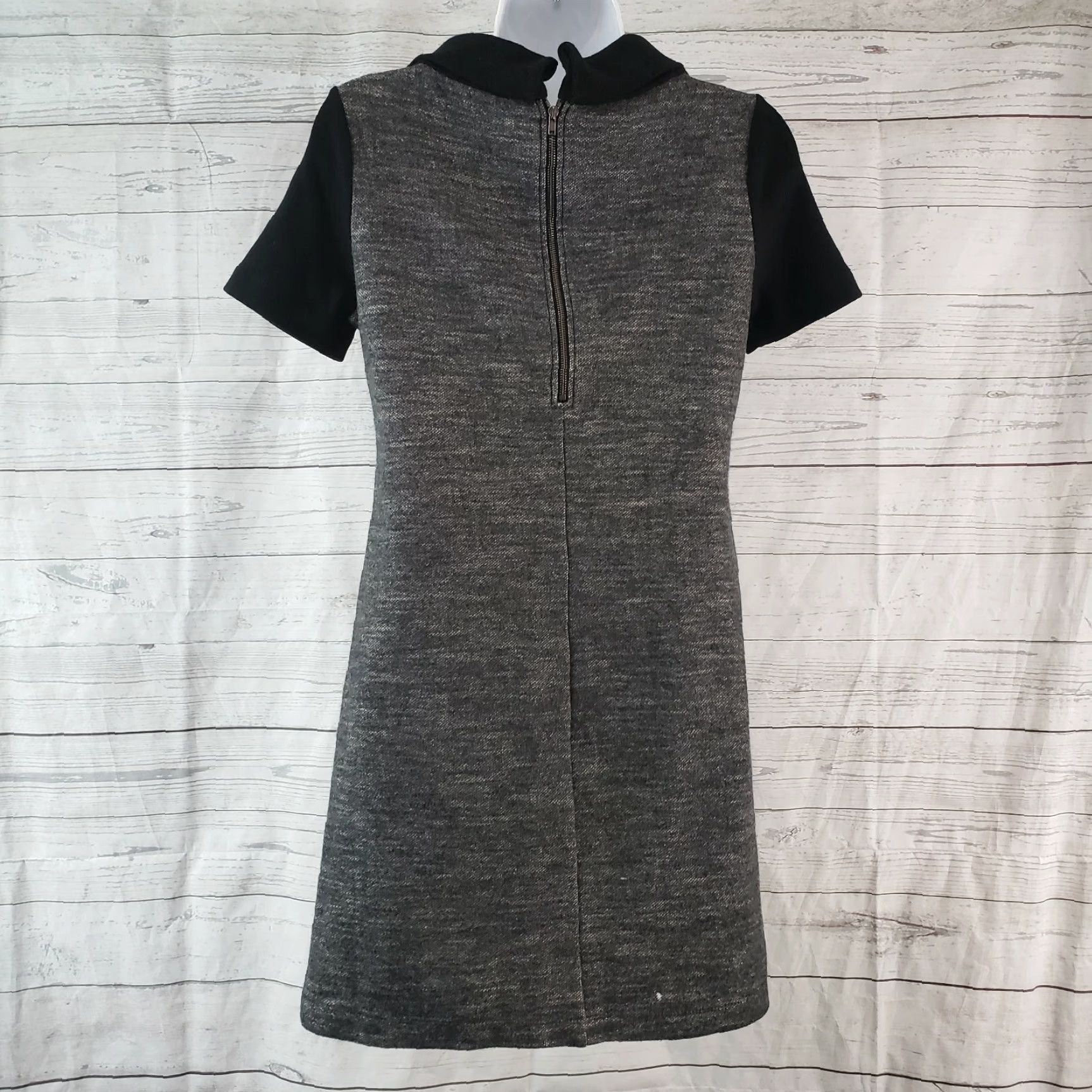 Theory Theory Dress Womens Short Sleeve Wool Blend Black Gray Sz 6 Size 28" / US 6 / IT 42 - 4 Thumbnail