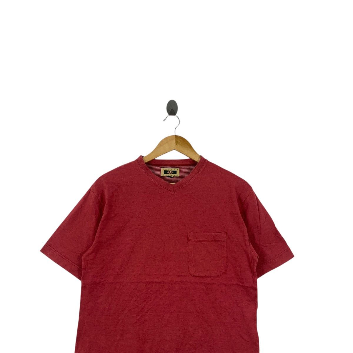 Joseph Abboud Vintage JOSEPH ABBOUD New York Red Pocket Tee Shirt Top V Size M / US 6-8 / IT 42-44 - 2 Thumbnail