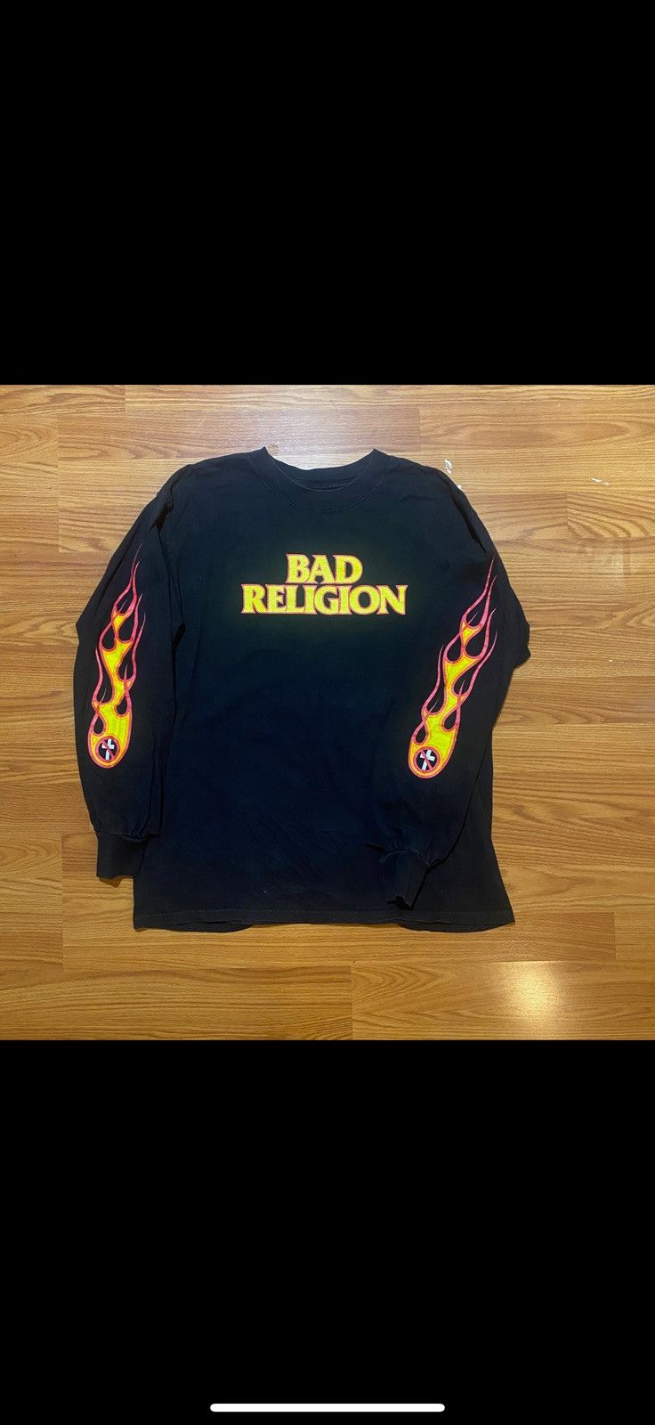 Gildan Bad Religion Y2K The New America Long Sleeve Flame Print Size US L / EU 52-54 / 3 - 1 Thumbnail