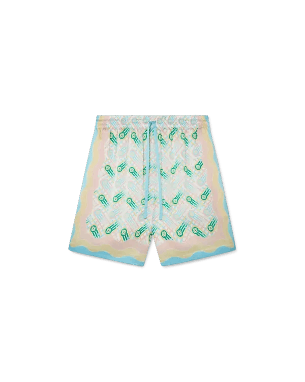 Casablanca o1mle0326 Drawstring Silk Shorts Ping Pong Print Size US 30 / EU 46 - 1 Thumbnail