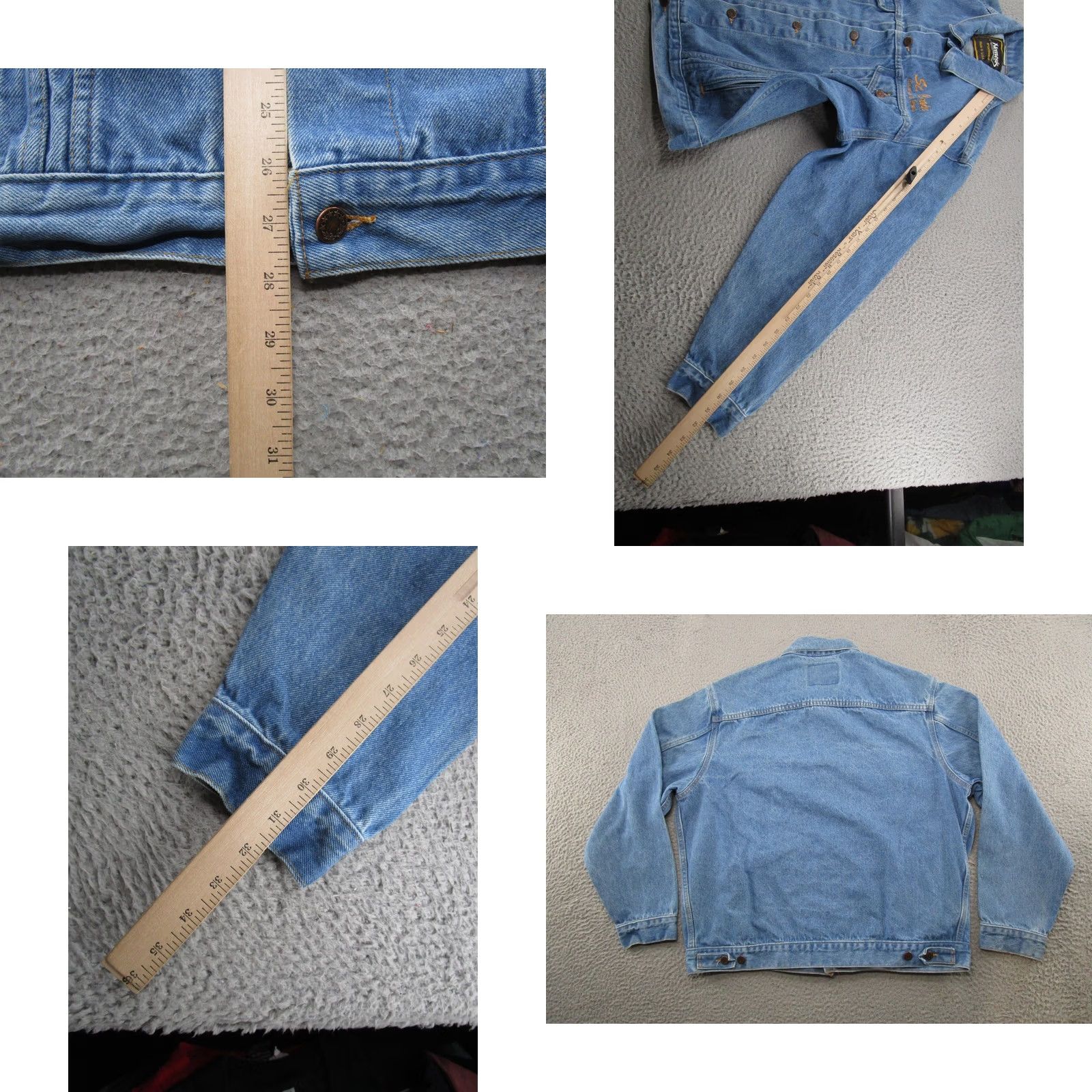 Denime Nemesis Jeans Jacket Mens XL Denim Blue Trucker Made in USA St Croix Hotel Casino Bomber Jacket USA Vintage Regular Mens XL Blue Denim Jacket Size US 36 / EU 52 - 8 Thumbnail