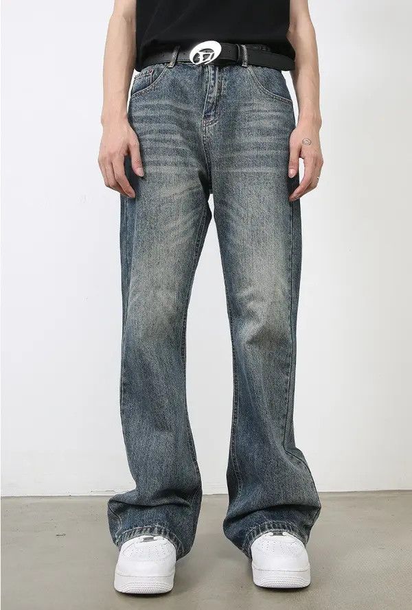 Designer Haruno x Kubo Vintage Loose Fashion All-match Washed Jeans Size US 31 - 2 Thumbnail