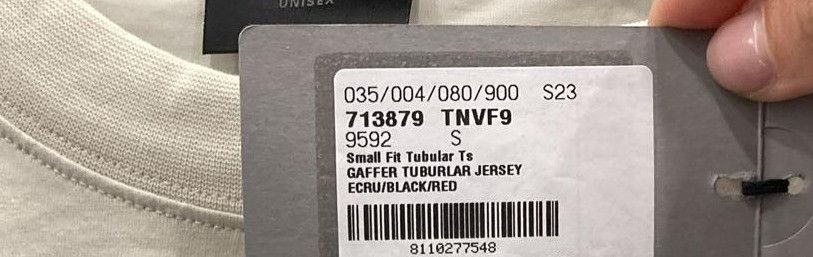 Balenciaga o1la1rc1a0924 Small Fit Tubular Gaffer T-Shirt Ecru/Black Size US S / EU 44-46 / 1 - 8 Thumbnail