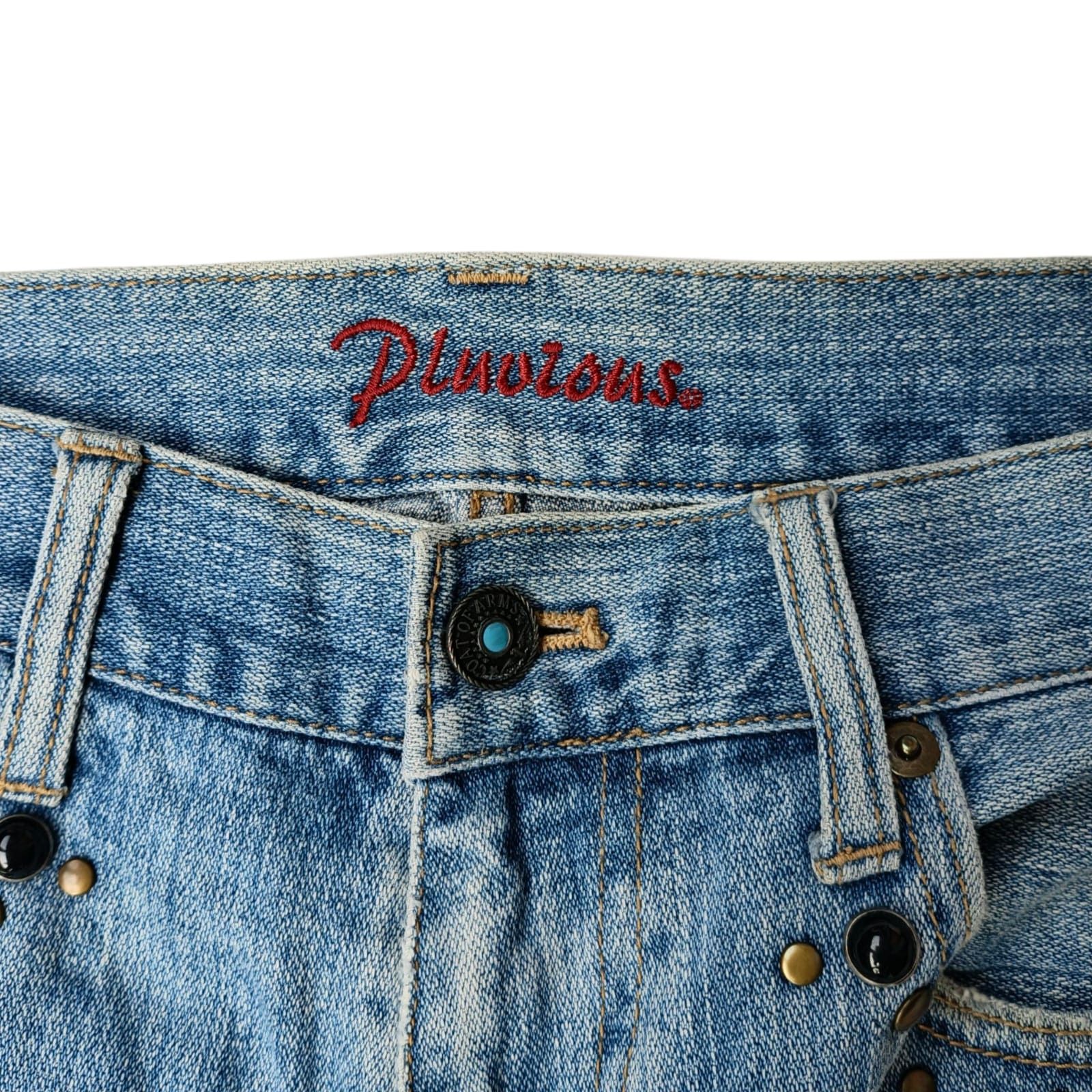 Japanese Brand Pluvious Rivet Studded Trousers Denim Pants Size US 30 / EU 46 - 5 Thumbnail