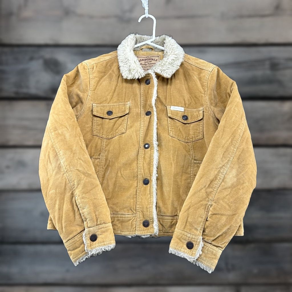 Vintage VINTAGE Aéropostale Jacket Womens L Brown Velour Quilted Trucker Y2K Jacket Coat Mens, Womens, Girls, Boys Size L / US 10 / IT 46 - 1 Thumbnail
