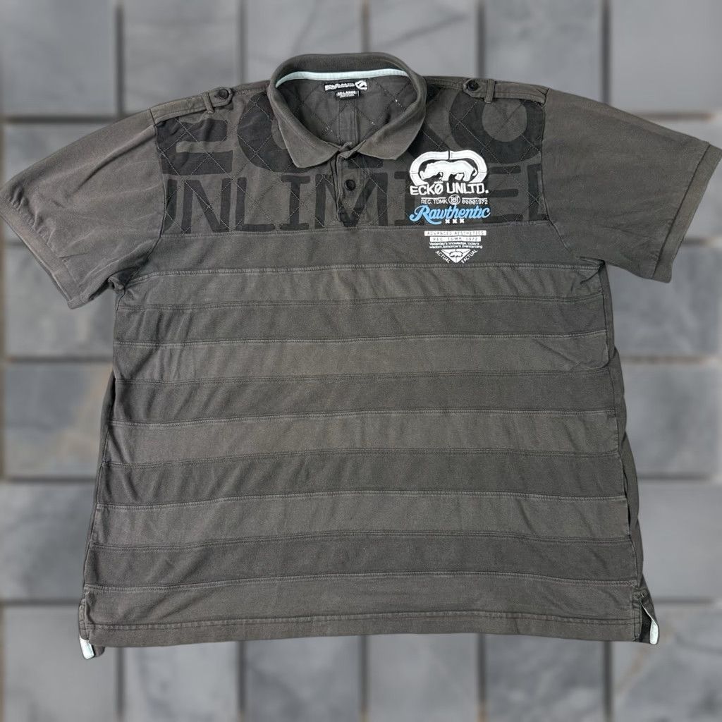 Ecko Unltd. VINTAGE Ecko Unltd Polo Shirt Mens 3XL Gray Embroidered Rugby Hip Hop Y2K Rawthentic Tee Shirt Size US XXL / EU 58 / 5 - 1 Thumbnail