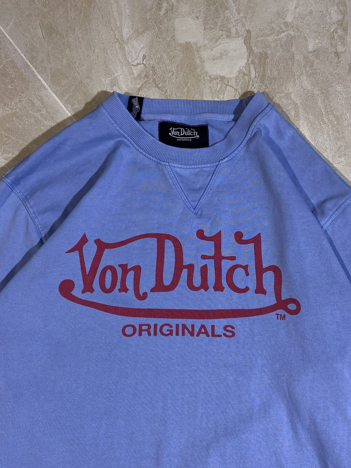 Von Dutch 🔥 00s VON DUTCH CREWNECK SWEATSHIRT SKY BLUE Y2K STYLE 🔥 Size US L / EU 52-54 / 3 - 2 Thumbnail