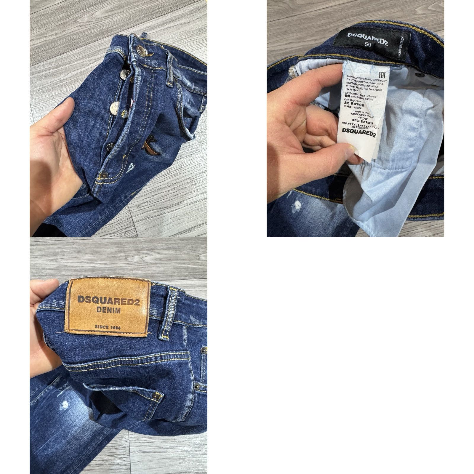 Dsquared2 DSQUARED2 Denim Blue COOL GUY JEAN Slim Skinny Distressed Jeans 50 Italy Mens Jeans Denim Blue Distressed 50 Dsquared2 Slim Tall? Size US 34 / EU 50 - 9 Thumbnail