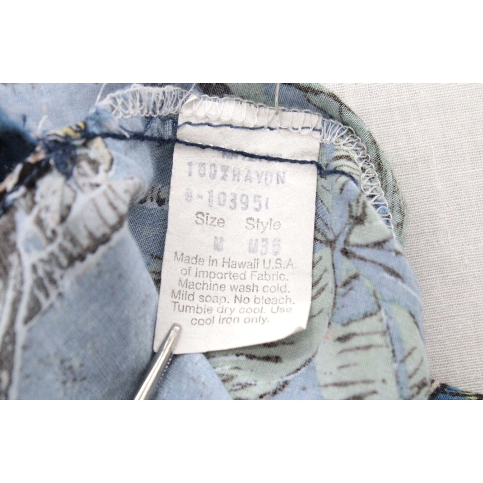 Vintage Kahala Shirt AVI Hawaiian Biker Motorcycle Palm Trees Paradise Tropical VTG USA Medium Blue Men's Size US M / EU 48-50 / 2 - 7 Thumbnail