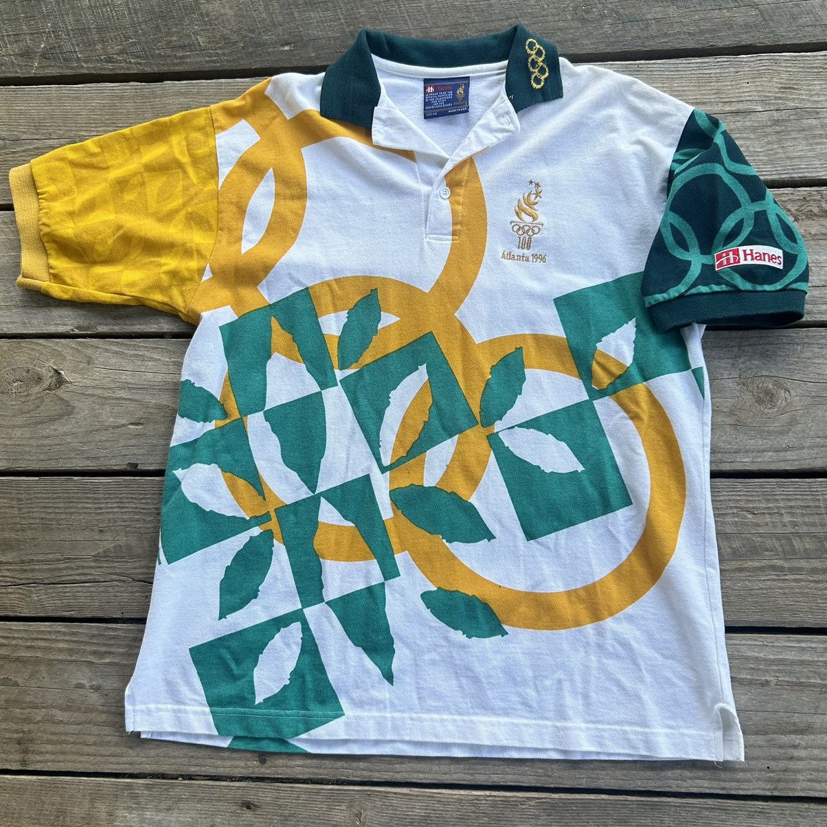 Vintage Vintage Atlanta 1996 Olympics All Over Print Logo Polo Shirt Size US M / EU 48-50 / 2 - 1 Thumbnail