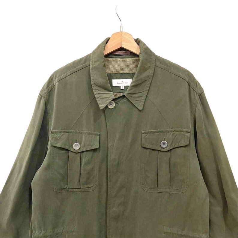Designer × Ermenegildo Zegna Ermenegildo Zegna Utility Parka Military Style Button Jacket Size US M / EU 48-50 / 2 - 5 Thumbnail