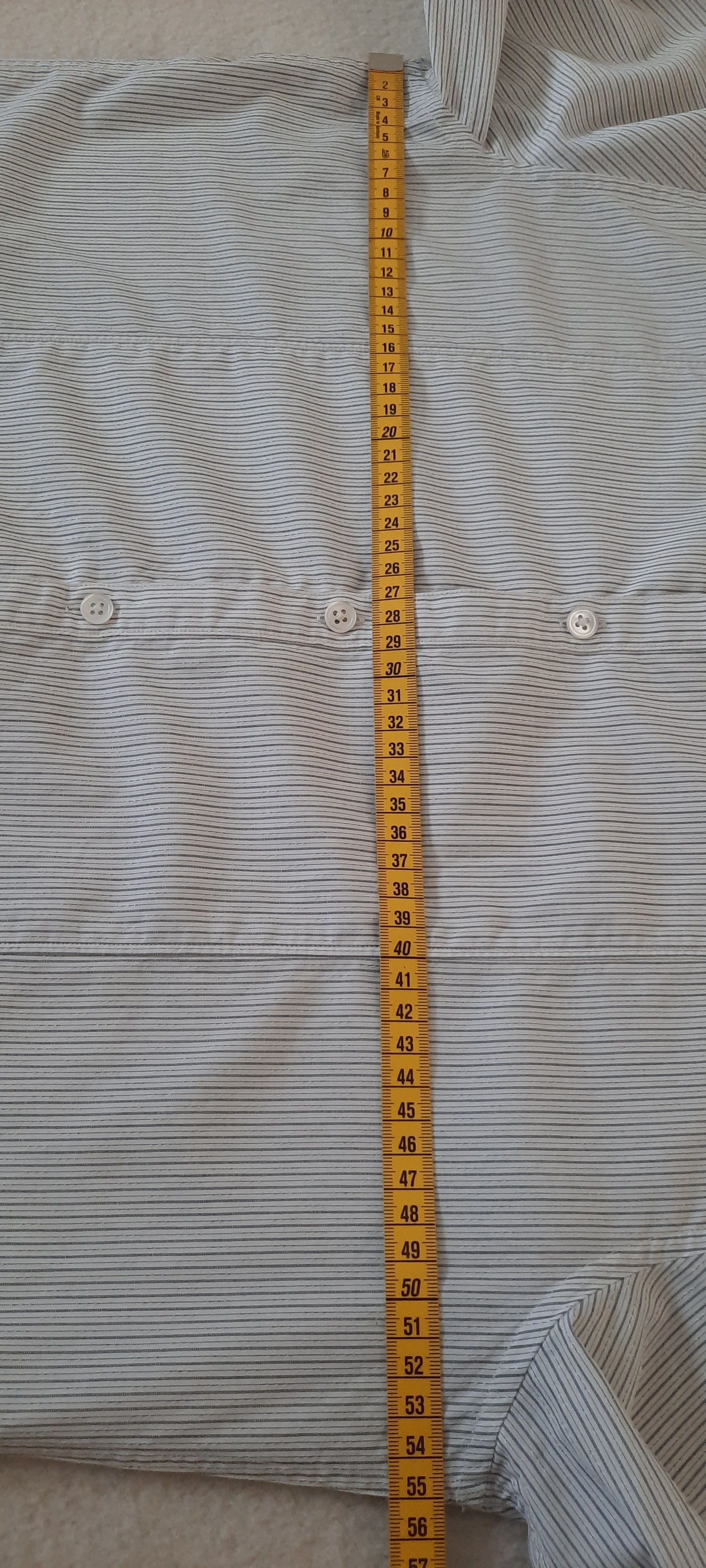 John Varvatos JOHN VARVATOS Men's Long-Sleeved Shirt, White Gray Striped M Size US M / EU 48-50 / 2 - 17 Thumbnail