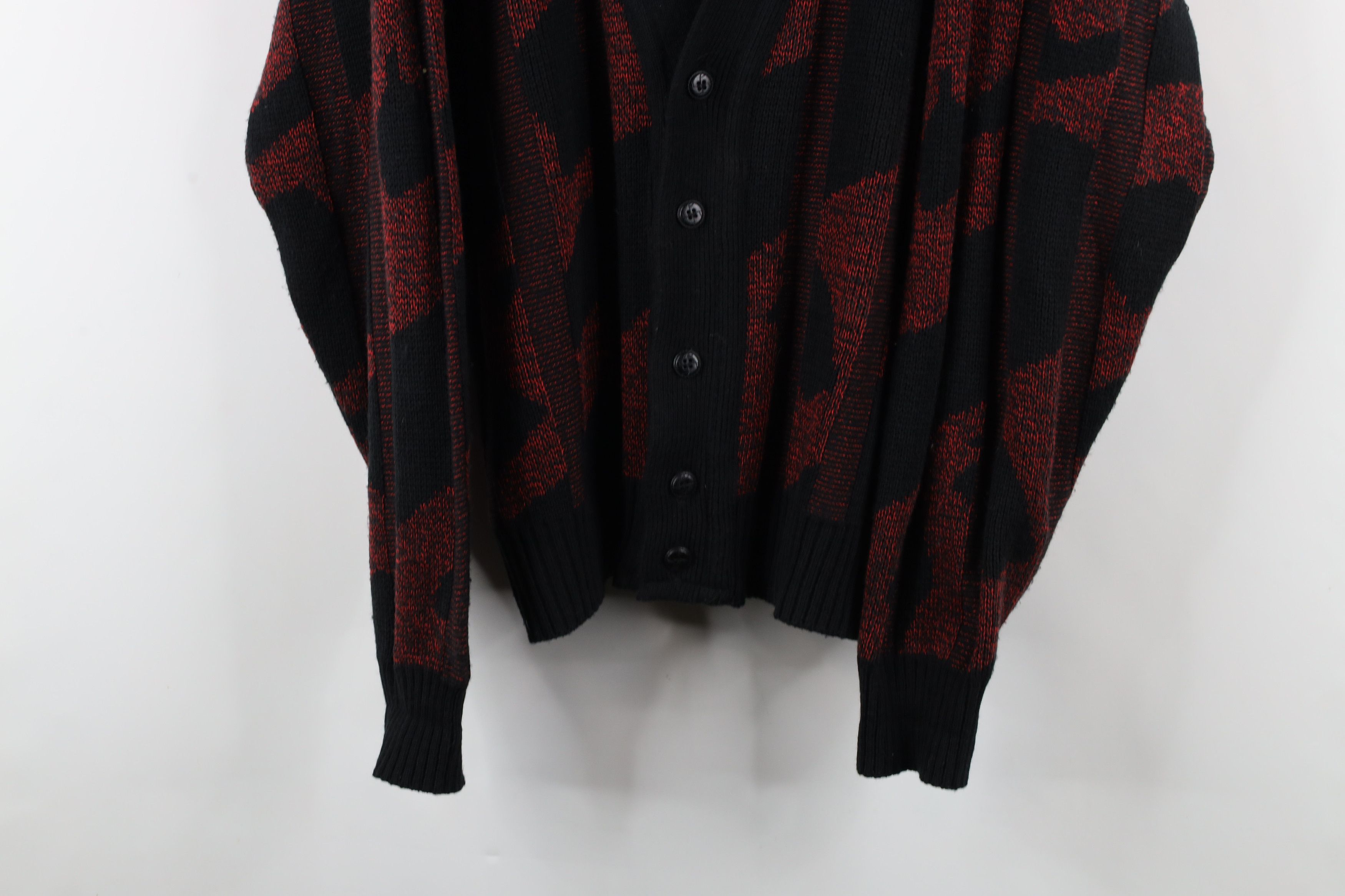 Vintage Vintage 90s Streetwear Striped Ribbed Knit Cardigan Sweater Size US XL / EU 56 / 4 - 3 Thumbnail