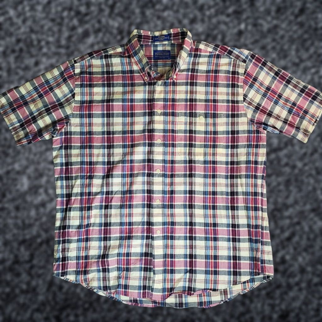 Pendleton Pendleton Oceanside Mens Shirt Large Plaid Short Sleeve Pocket Button-Up Size US XL / EU 56 / 4 - 1 Thumbnail