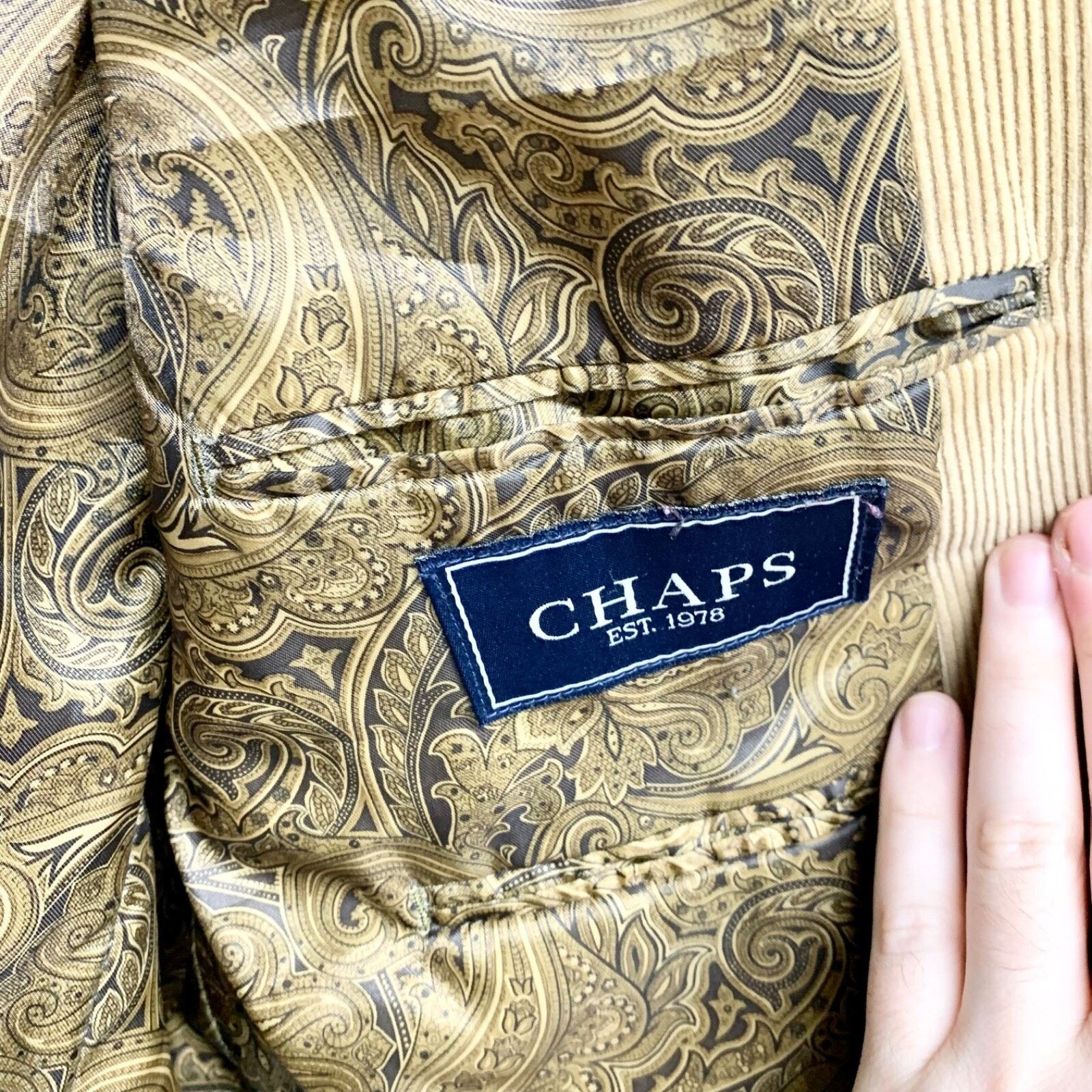 Chaps Chaps Jacket Two Button Single Breasted Cord Paisley Print Size US M / EU 48-50 / 2 - 4 Thumbnail