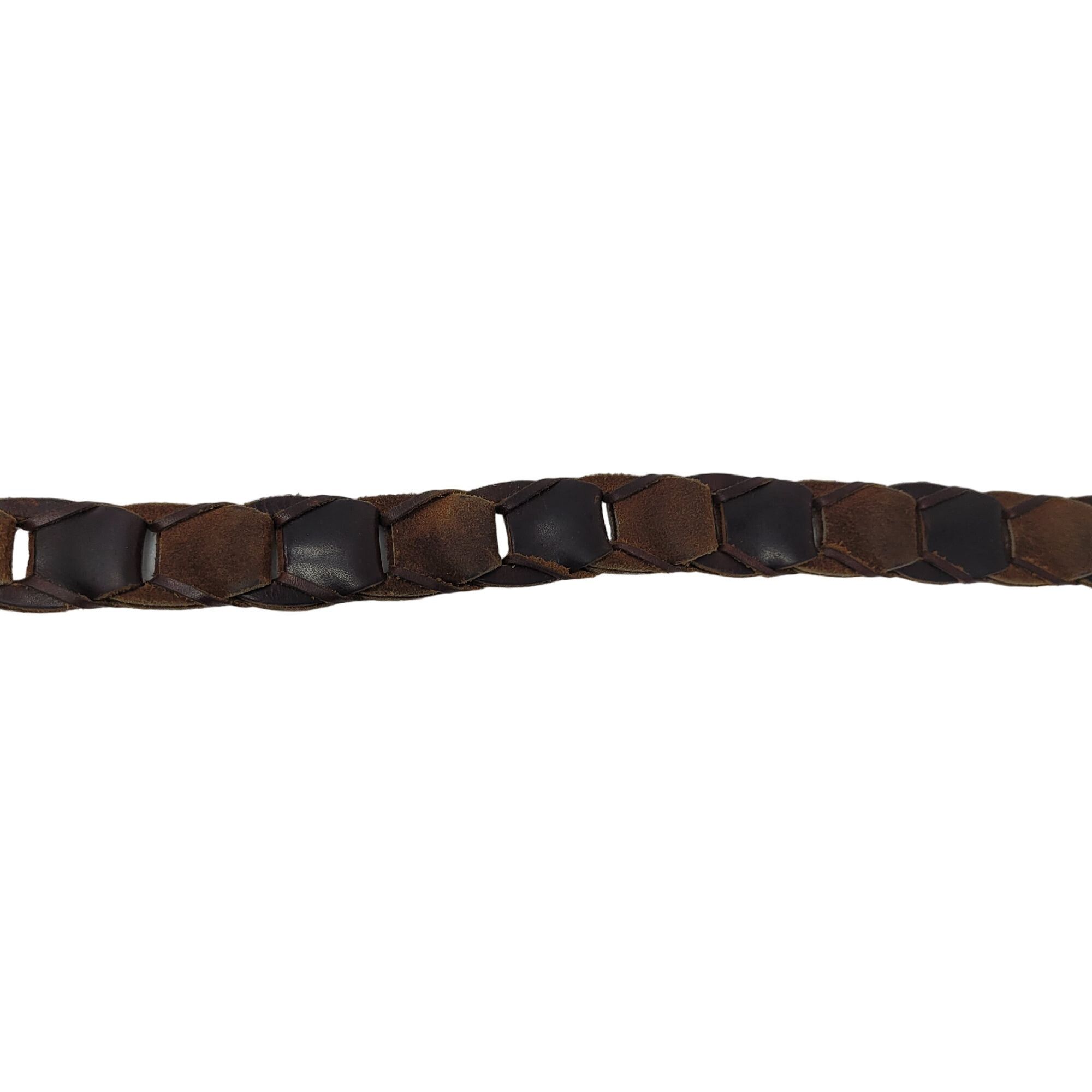 Vintage Vintage Woven Suede Leather Hexagon Pattern Belt 42" Brown W Size 44 - 8 Thumbnail