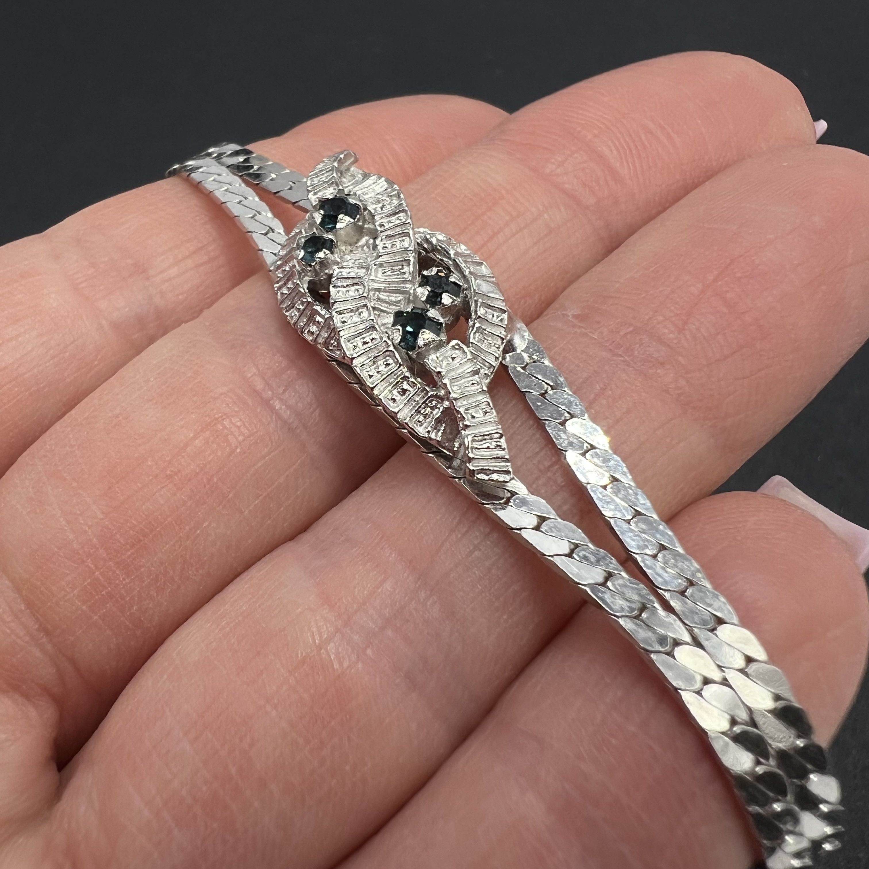 Vintage Vintage Silver 835 Bracelet with Four Natural Stones Size ONE SIZE - 3 Thumbnail