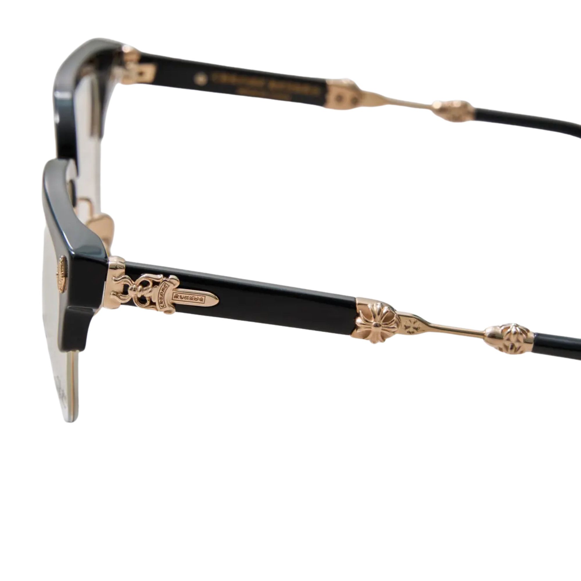 Chrome Hearts CHROME HEARTS EVAGILIST BLACK GOLD PLATED GLASSES Size ONE SIZE - 3 Thumbnail