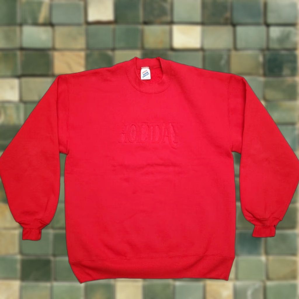 Jerzees VTG Jerzees Sweatshirt L Red Pullover Crewneck Christmas Holiday 90s Y2K Retro Mens Shirt Size US L / EU 52-54 / 3 - 1 Thumbnail