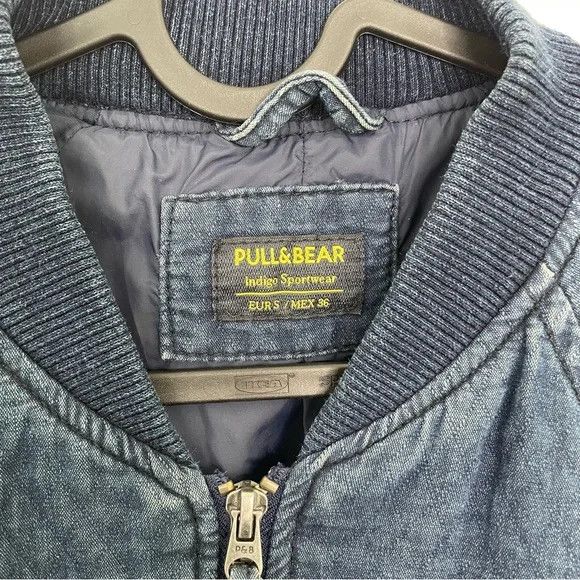 Pull & Bear Pull & Bear Men's Denim Quilt Bomber Jacket Blue S Size US S / EU 44-46 / 1 - 3 Thumbnail