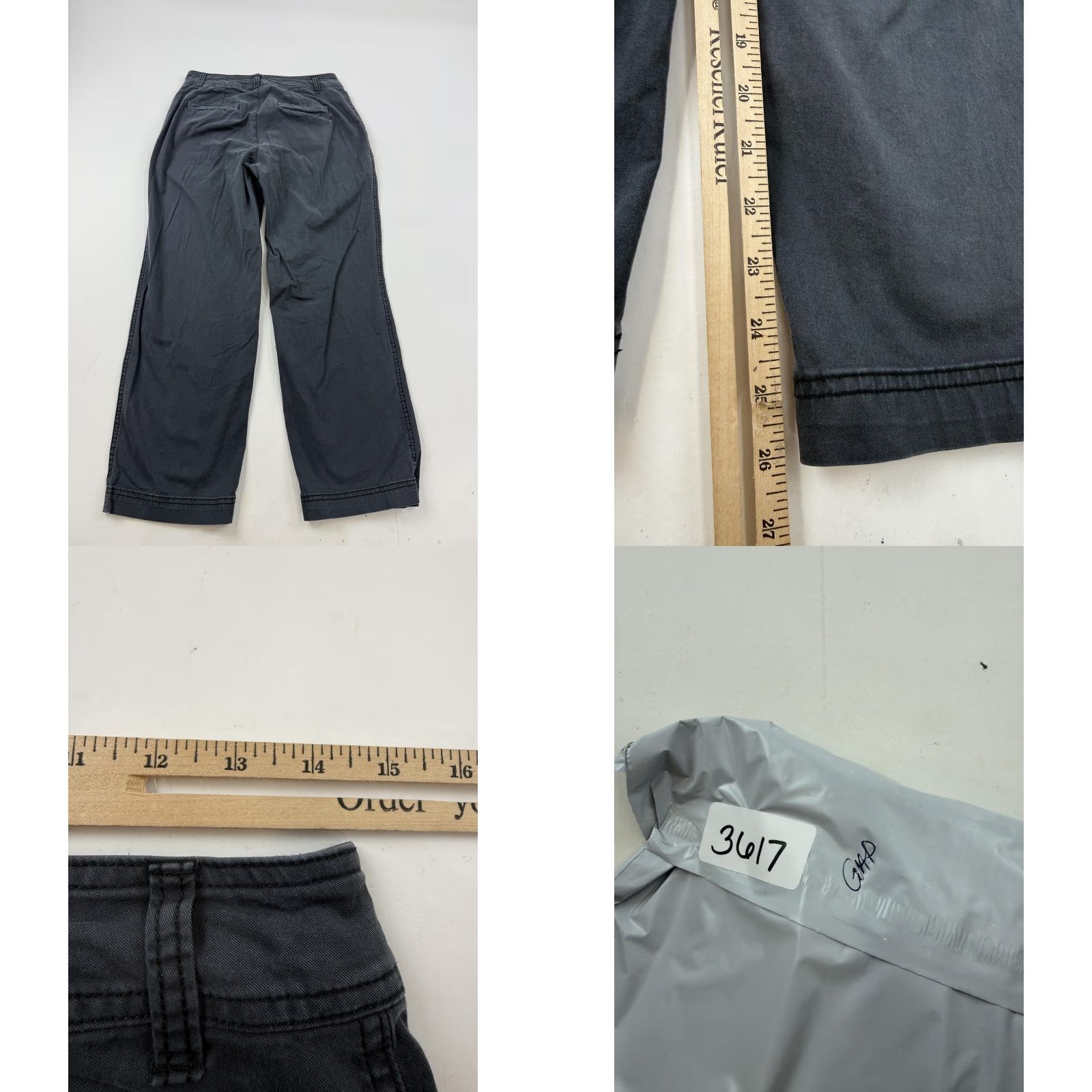 Gap Gap Womens Girlfriend Khaki Crop Straight Leg Pants Gray 6 Twill Casual with Pockets Stretch Cotton Spandex Size 28" / US 6 / IT 42 - 8 Thumbnail