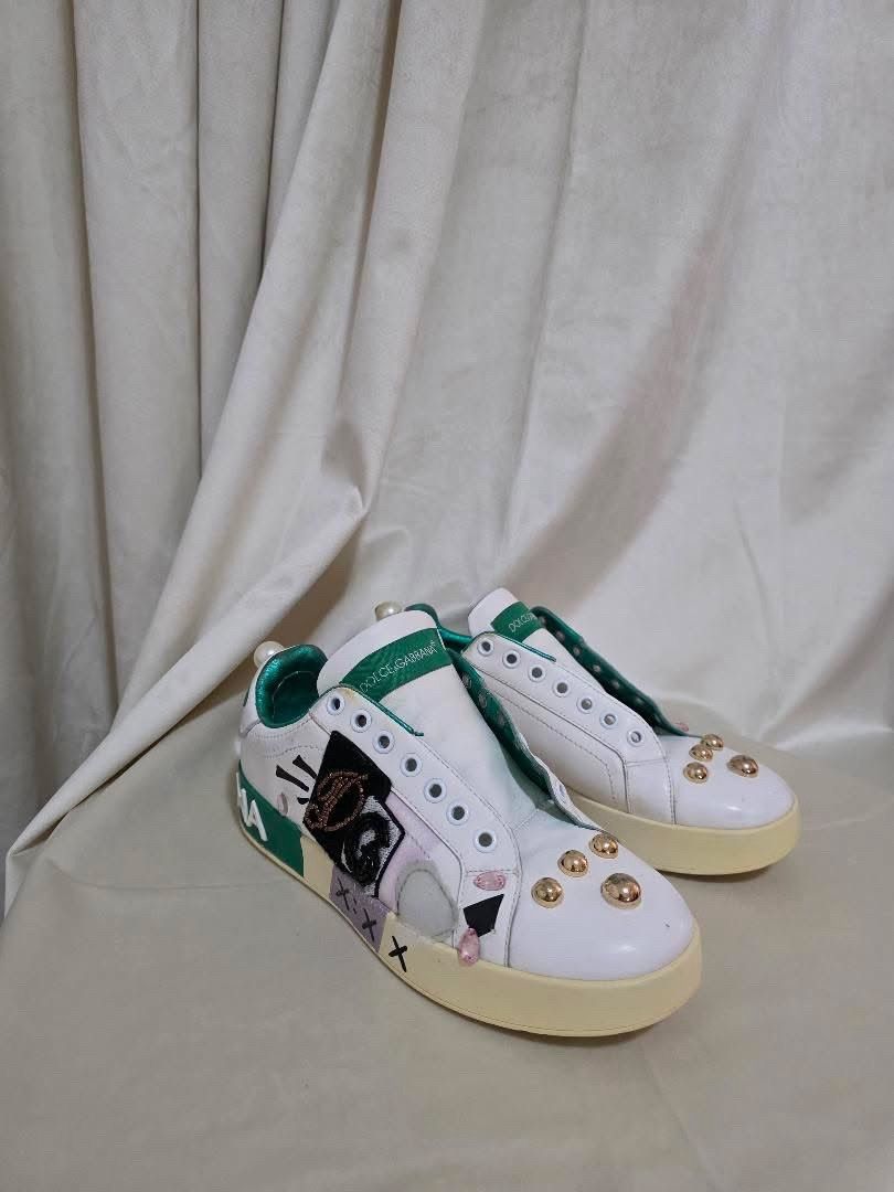 Dolce & Gabbana 👟 Dolce & Gabbana Inspired Custom Patch Sneakers (Replica) Size US 7 / IT 37 - 4 Thumbnail