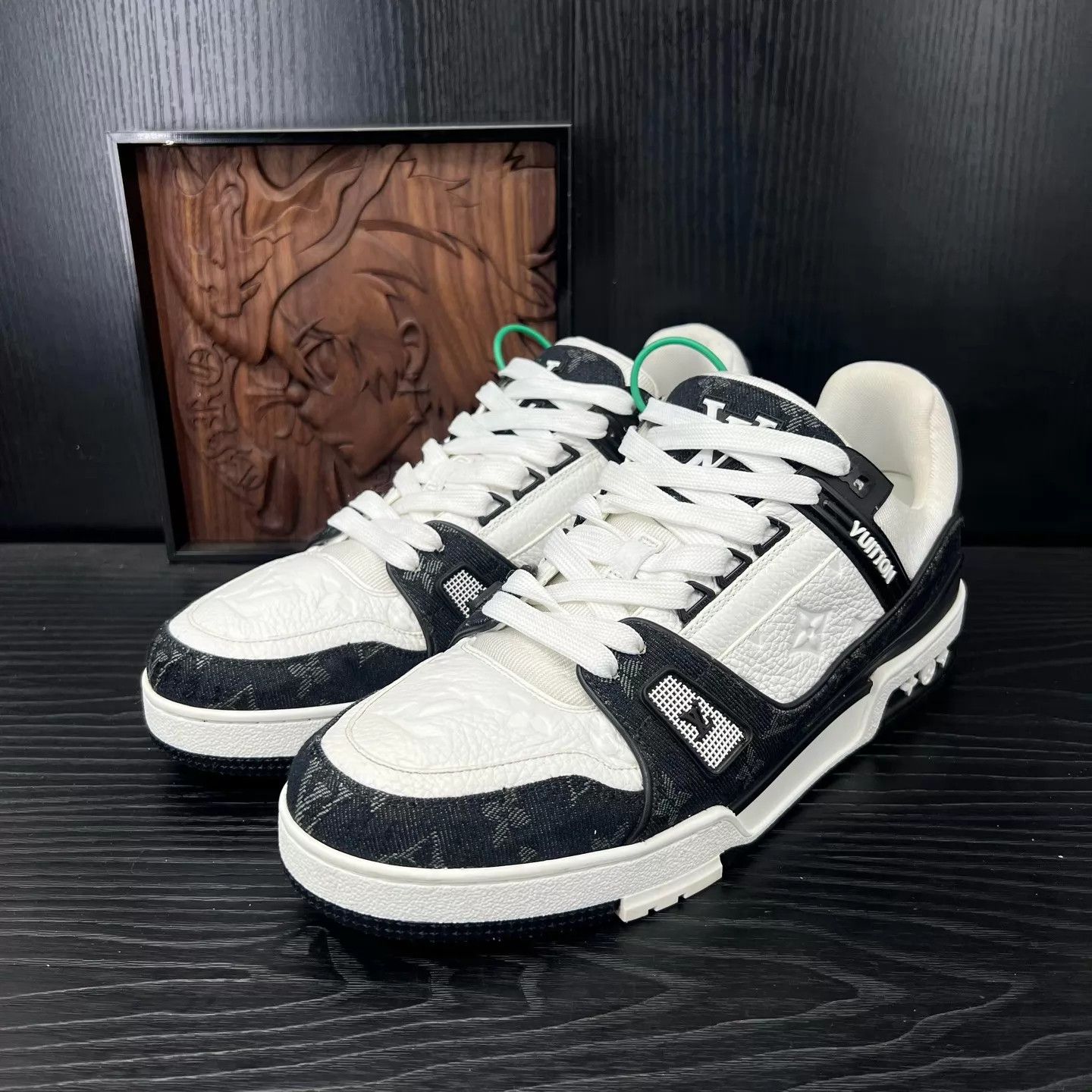 Louis Vuitton LV Trainer Black White Denim Sneaker UK9.5 US LN Size US 10.5 / EU 43-44 - 1 Thumbnail