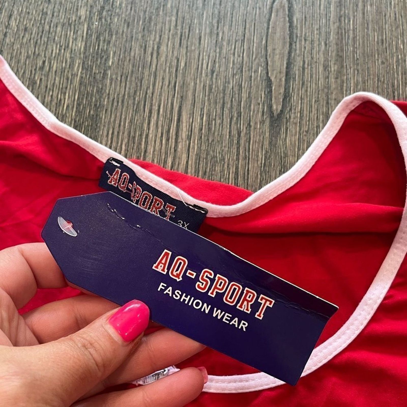 Vintage NWT AQ Sport Sports Bra Red Pink Size 3X Size 3XL / US 20-22 - 4 Thumbnail