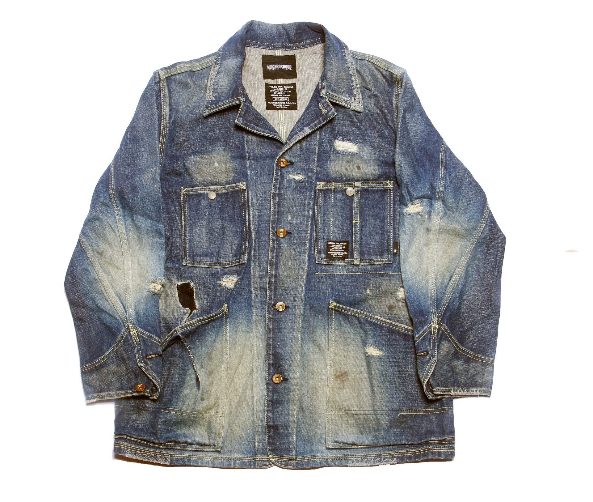 Neighborhood Neighborhood Vintage Denim M Indigo Distressed Oil/Splash Size US M / EU 48-50 / 2 - 1 Thumbnail