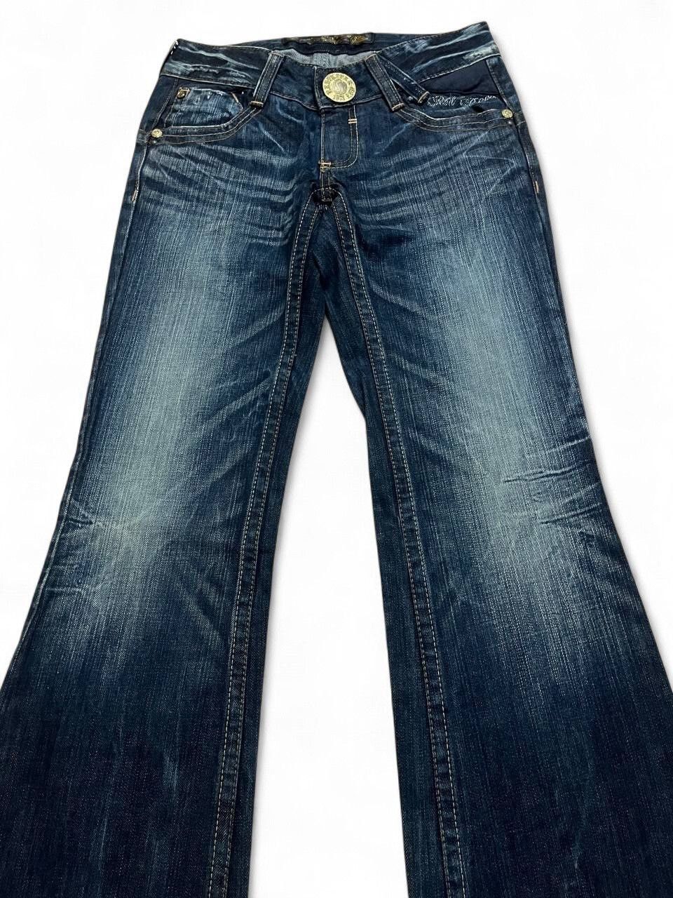 Tornado Mart Flare Jeans redpepper stud distressed low rise buckleback Size US 28 / EU 44 - 3 Thumbnail