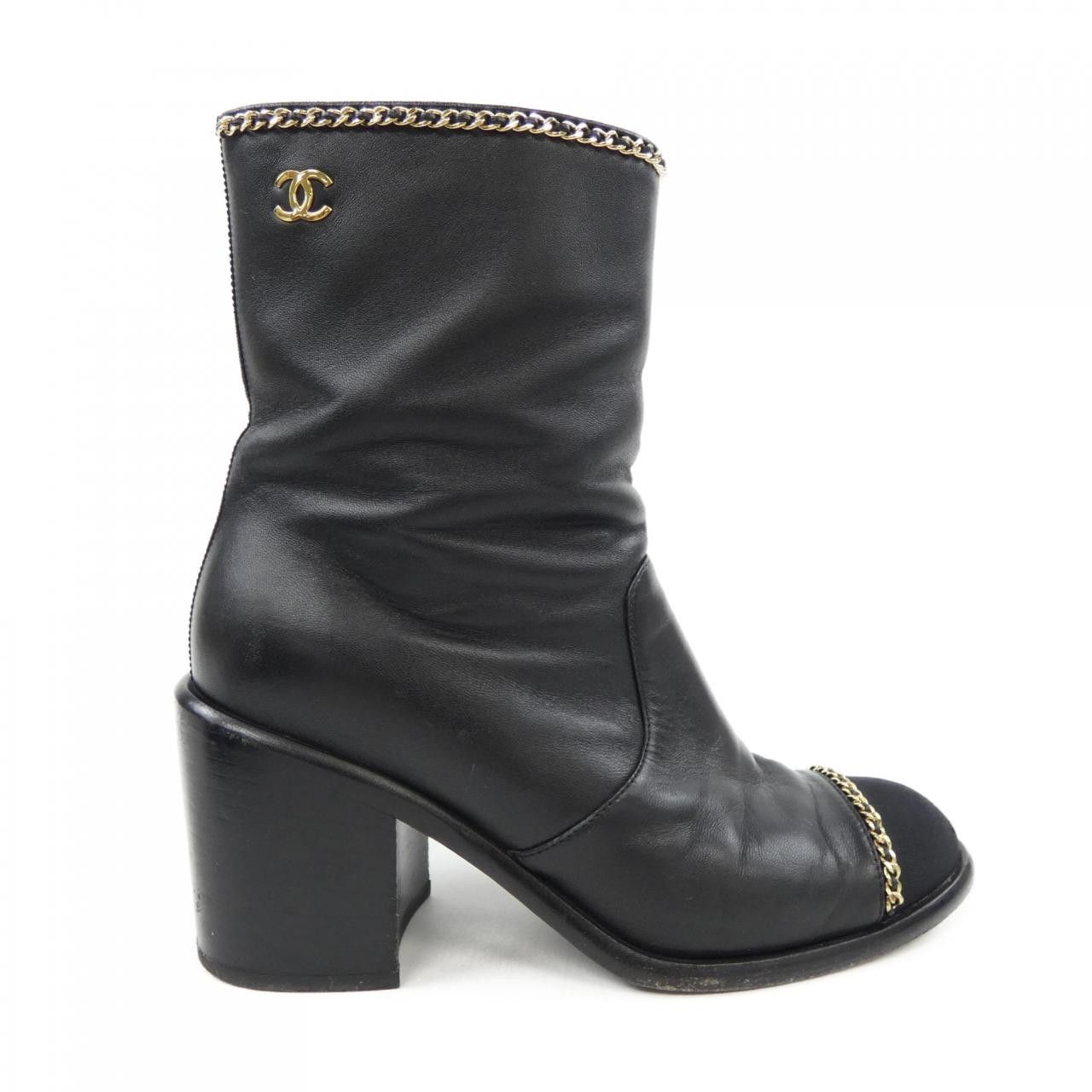 Chanel Chanel Ankle Boots Lambskin Boots Leather Shoes G37822Y55398 DUTY FREE for USA
