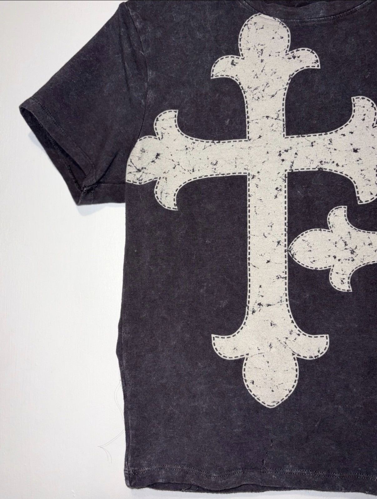 Other Woman's Black Graphic Cross Tee t shirt short sleeve cropped Size L / US 10 / IT 46 - 2 Thumbnail