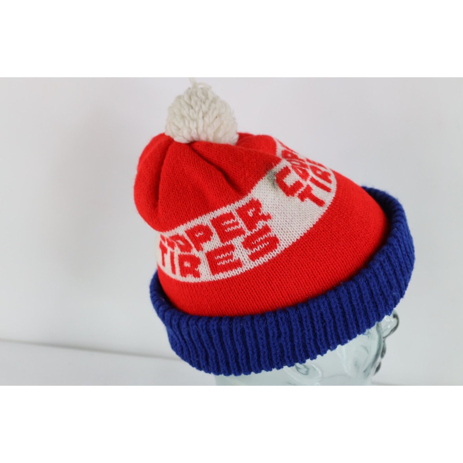 Vintage Vintage 80s 90s Cooper Tires Pom Knit Winter Beanie Hat Size ONE SIZE - 6 Thumbnail