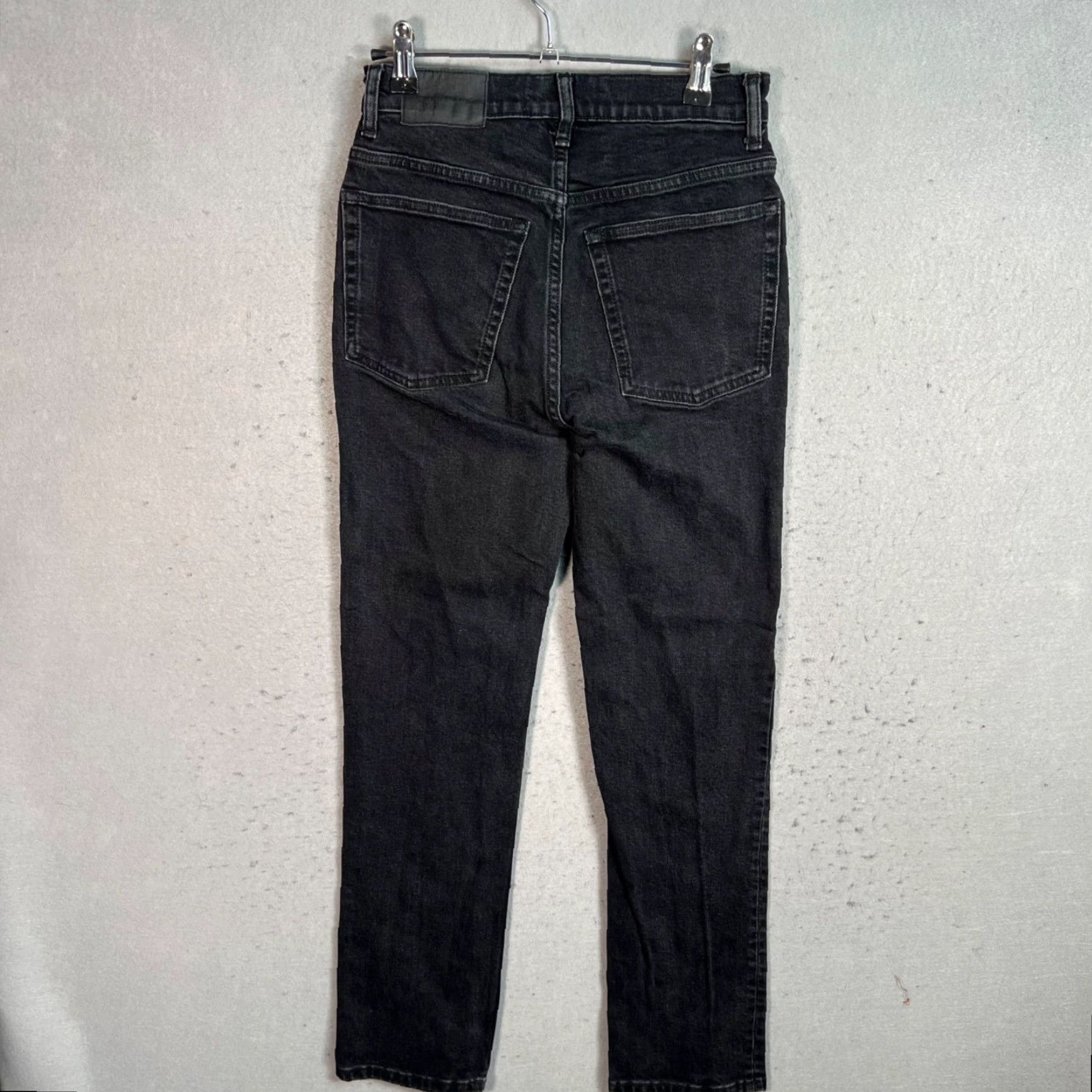 Everlane Everlane Womens The Way High Slim Jeans Organic Cotton Black Size 24 Short Denim 28Inseam 5-Pocket Slim Tapered Womens Jeans Size 42" / US 20 - 2 Thumbnail