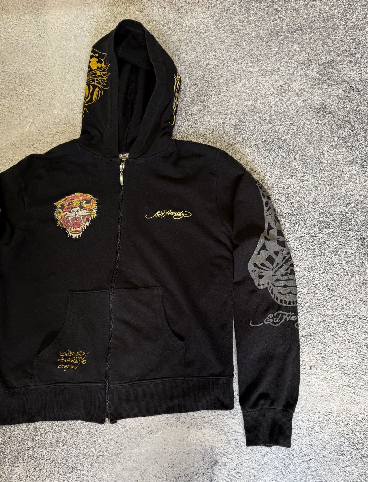 Ed Hardy Vintage Ed Hardy Tiger Zip Hoodie Tattoo Christian Audigier Size XXL / US 16-18 / IT 52-54 - 6 Thumbnail