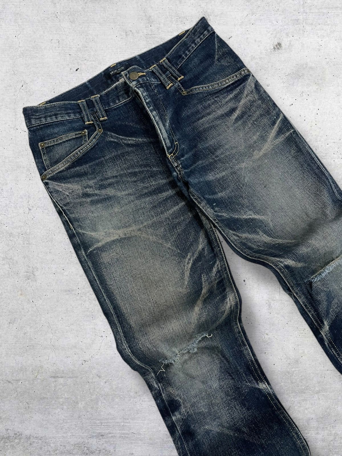 Michel Klein VINTAGE MICHEL KLEIN 90S JAPAN DESIGNER RUGGED RIPPED DENIM Size US 32 / EU 48 - 7 Thumbnail
