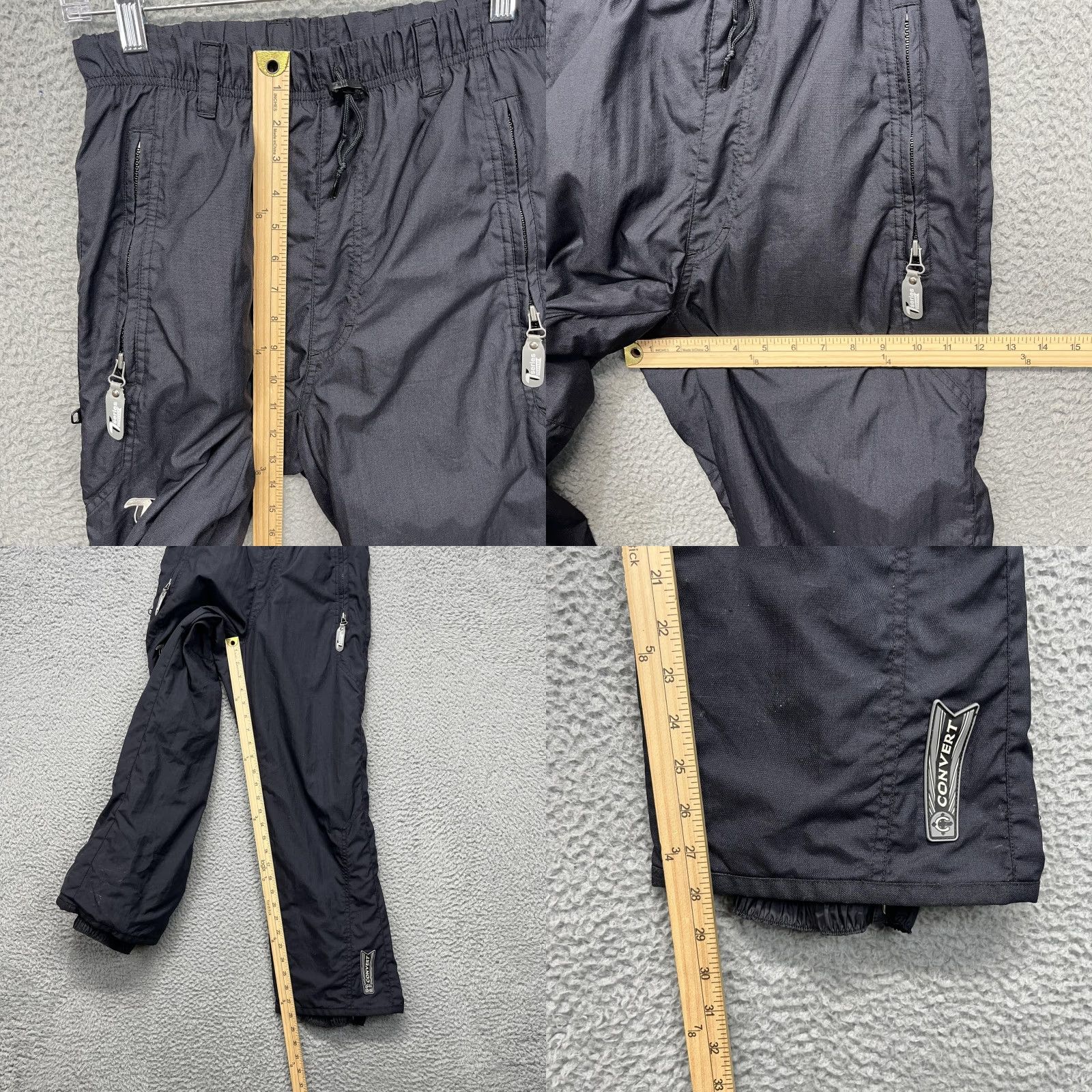 Vintage Columbia Convert Snow Pants Mens Medium Black Nylon Ski Lined Zip Pockets Size US 31 - 9 Thumbnail