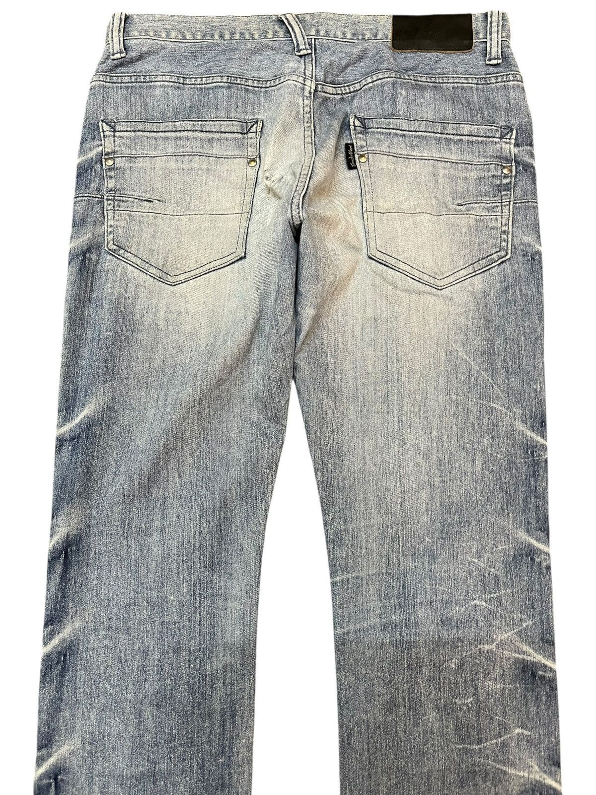Le Grande Bleu (L.G.B.) × Tornado Mart Vintage Tornado Mart Flare Whiskers Faded Grunge Denim Size US 31 - 6 Thumbnail
