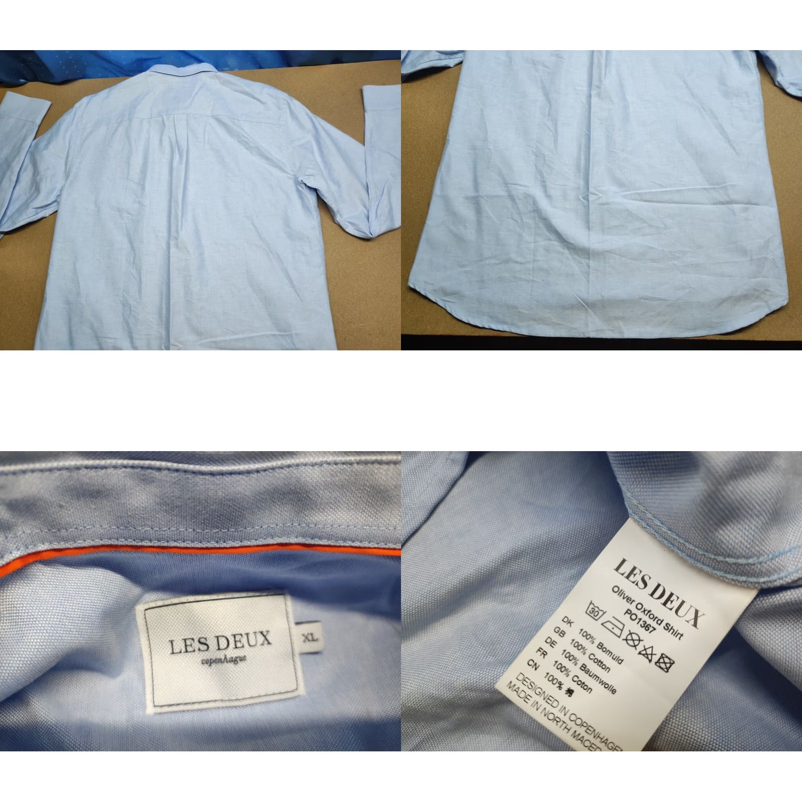Les Deux Les Deux Men Button-Down Shirt XL Blue Long Sleeve Button-Up Casual Fall Spring Summer Winter Mens Size US XL / EU 56 / 4 - 9 Thumbnail